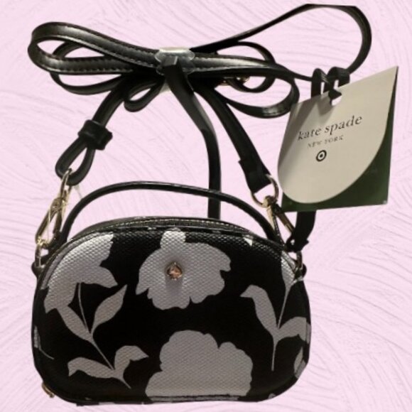 NWT Kate Spade New York x Target Classic Rose Black/White Mini Crossbody Bag - Picture 1 of 5